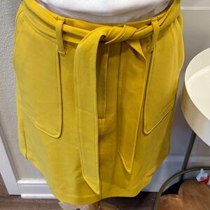 EUC LOFT Vibrant Chartreuse Belted Skirt